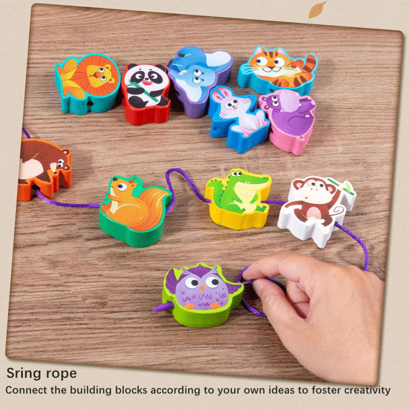 Wooden Stringing Toys Toy Montessori Educational Threading Toy for Children