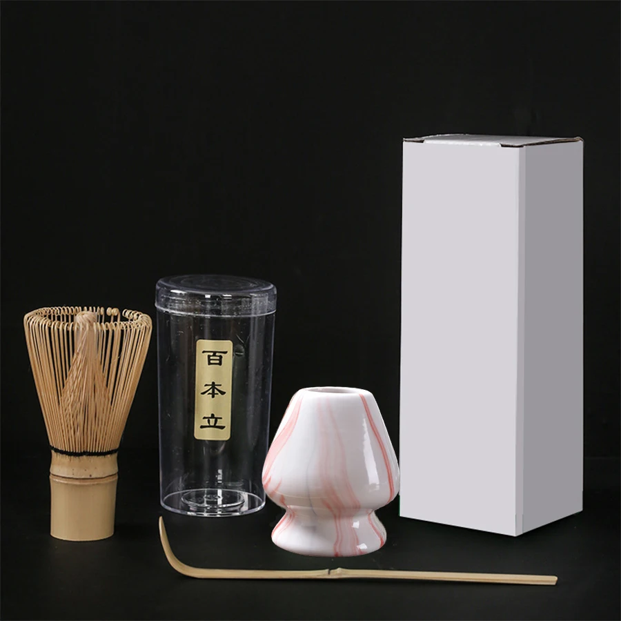 3-teiliges Matcha-Rührständer-Set (japanisches Bestellzubehör) inklusive 3 Löffeln und Teepinselhalter_voghion.com