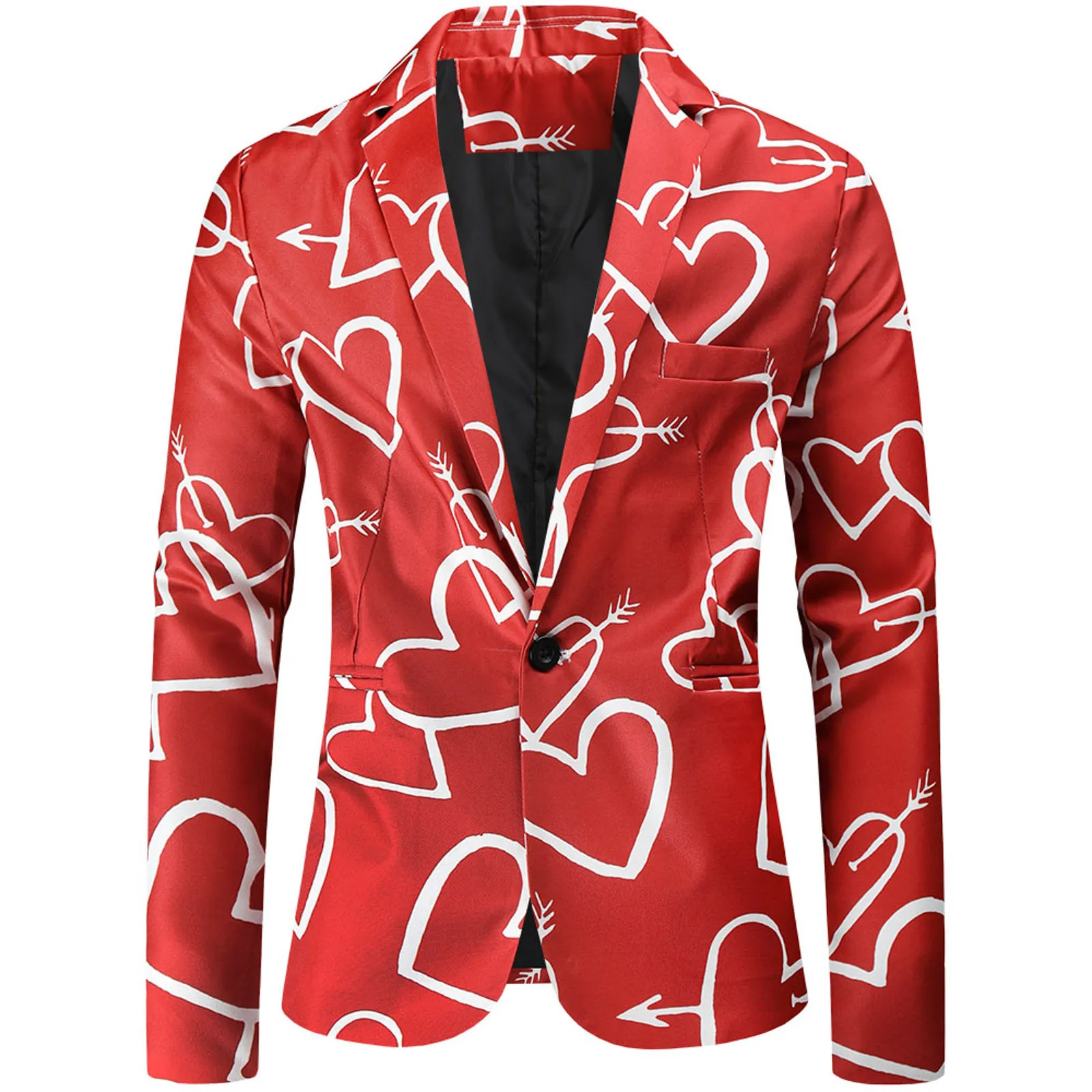 estampa do coração 3D, blazers pintados, jaqueta,