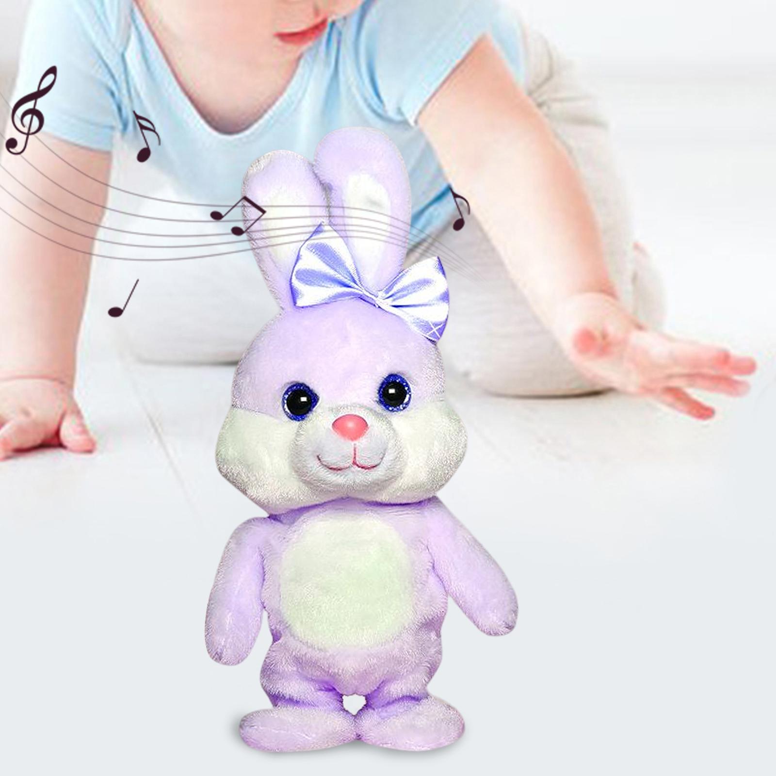 Cute Electric Plush Toy Rabbit Walking, Singing, Repeat Talk, and Recording for Home Decoration