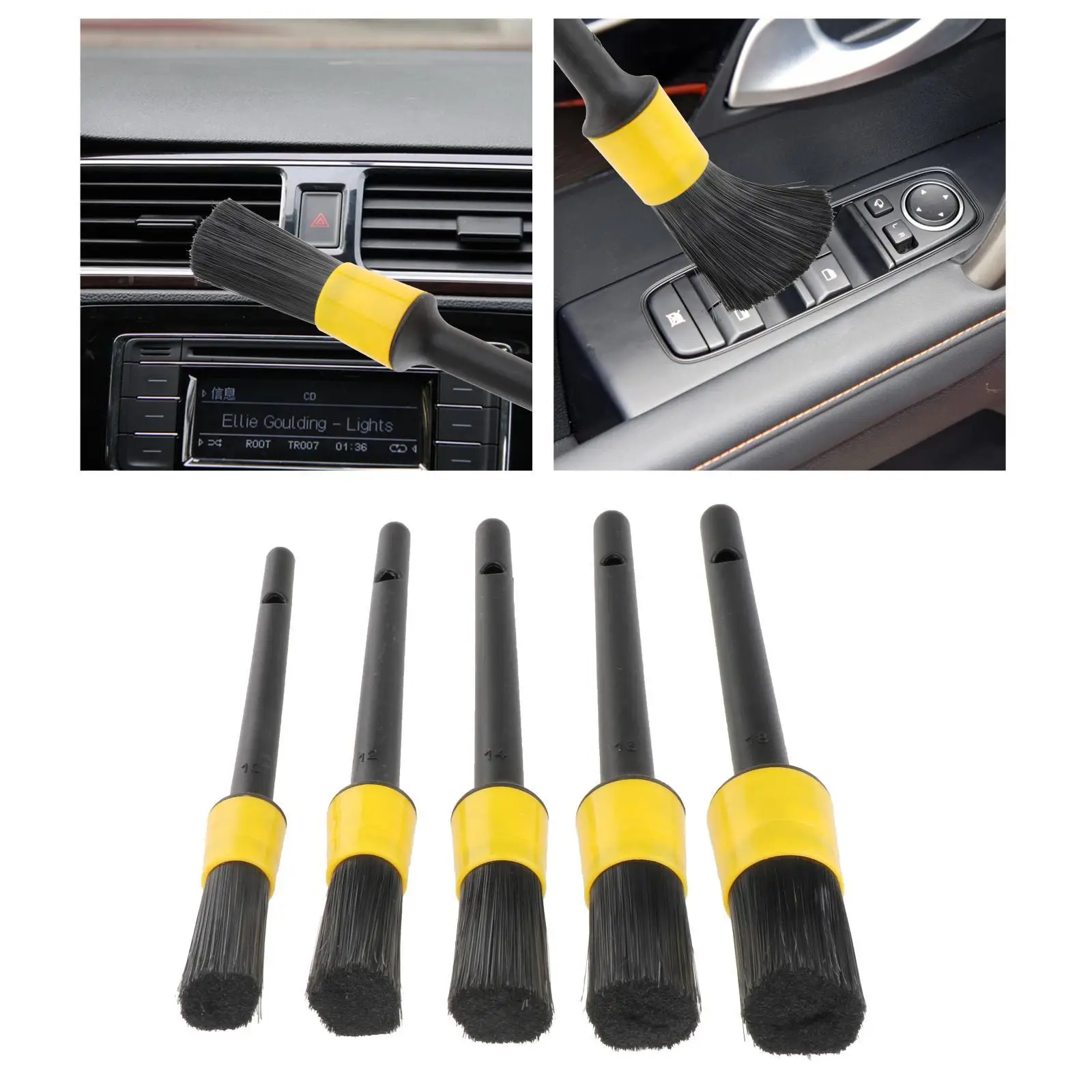 5 Pieces Auto Car Detailing Brush Set for Cleaning Interior Air Vent