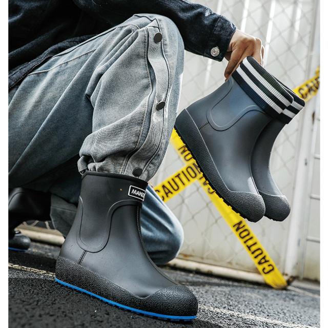 有名ブランド Boots Rain Work Men's New Fashion Outdoor Boots Rain Couple 靴