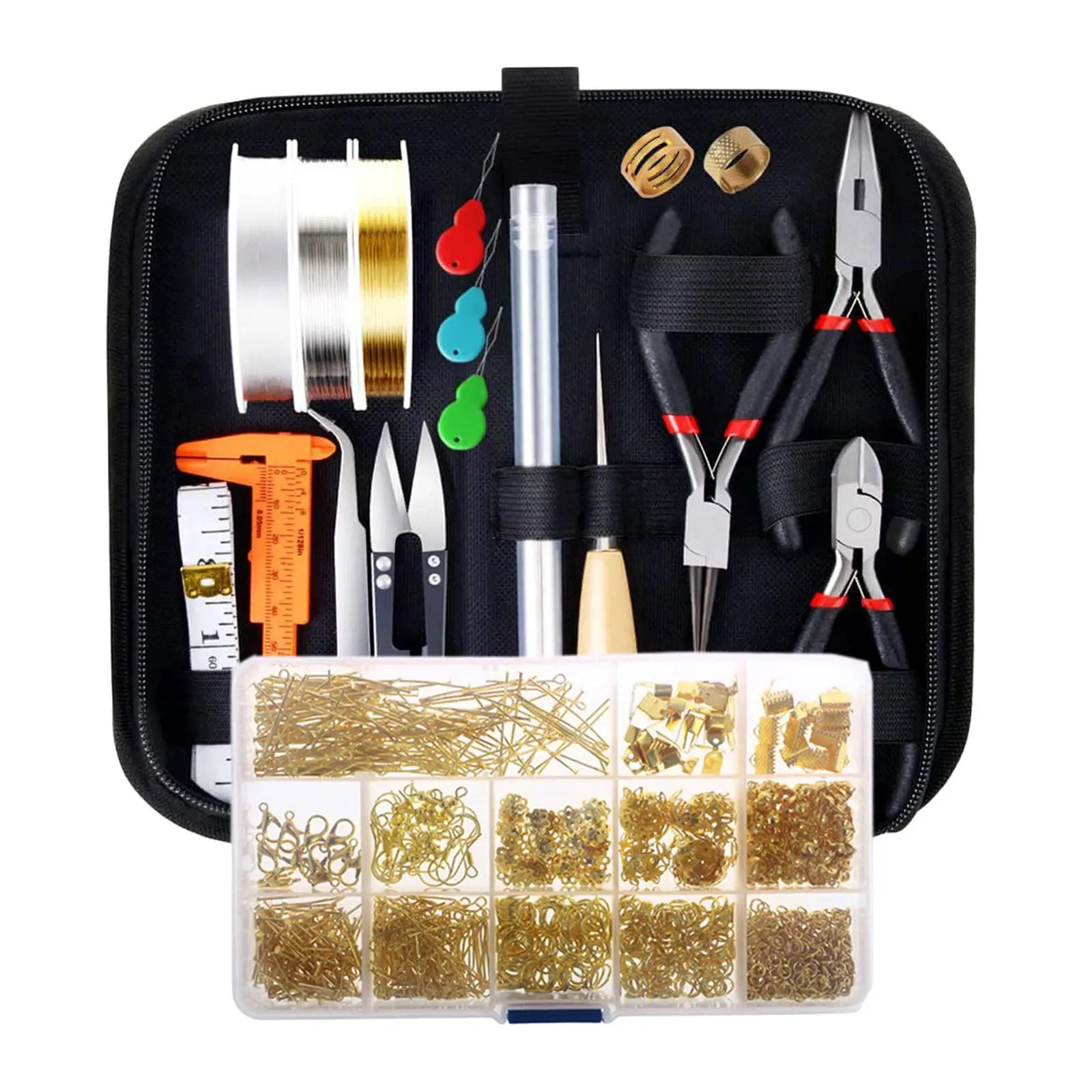 Jewelry Making Tools Set Pliers Wires Jewelry Findings Craft Lot for Adults
