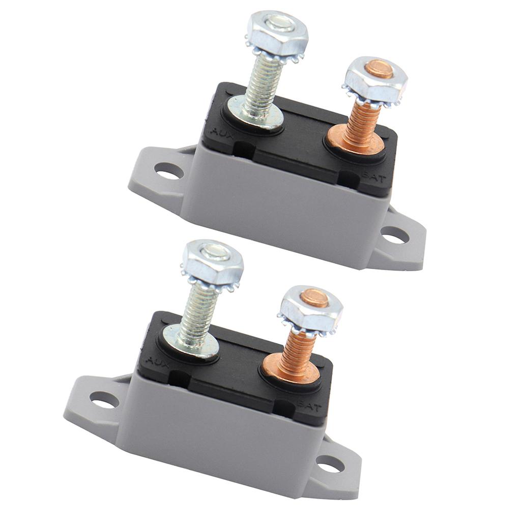 2Pcs 12/24V Stud  Type Automatic  Cover Truck Boat Bus Boat Circuit Breaker (20Amp)