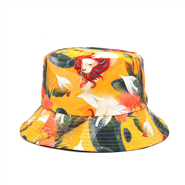 Summer Fisherman Hat Reversible Cartoon Bucket Hats Women Men Street Hip  Hop Bucket Cap Vintage Fishing Hat - AliExpress