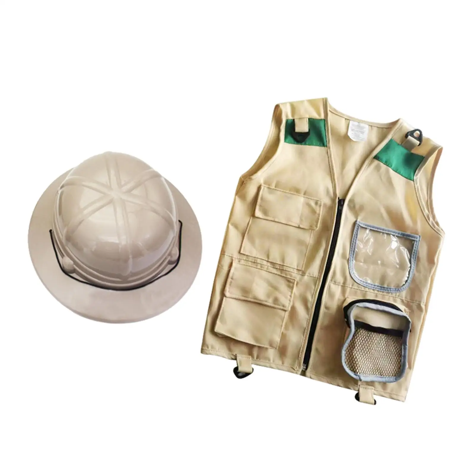 Children Cargo Vest and Hat Set Dress up for Girls Toddlers Birthday Gift