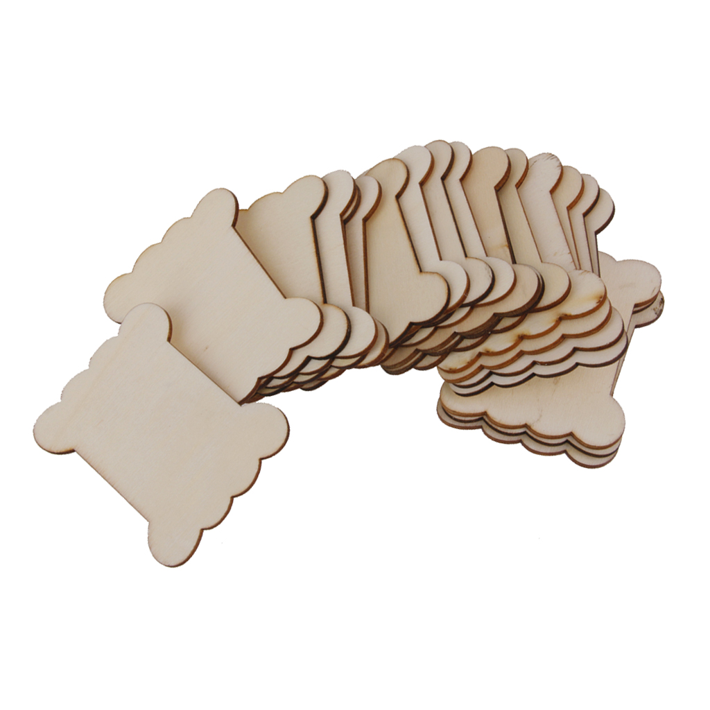 20Pcs Wood Flat Spool Bobbins Sewing Findings Ribbon Tthread Reel Organizer