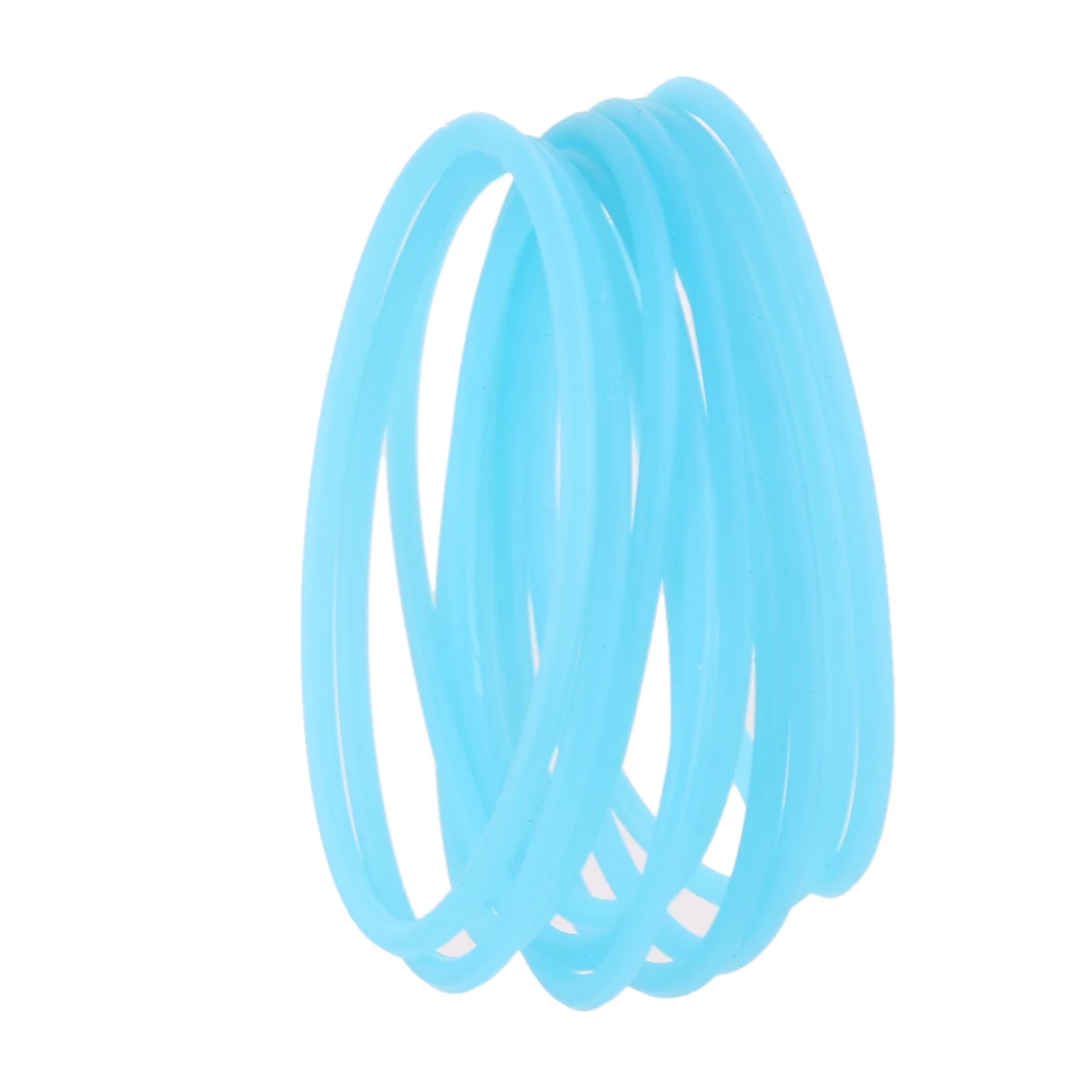 10pcs Women`s Silicone Rubber Elastic Bracelet Bangles Hair Ropes Ponytail Ties