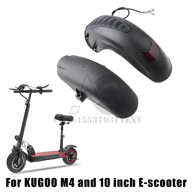Guardabarros negro delantero y trasero para scooter eléctrico de 10 pulgadas