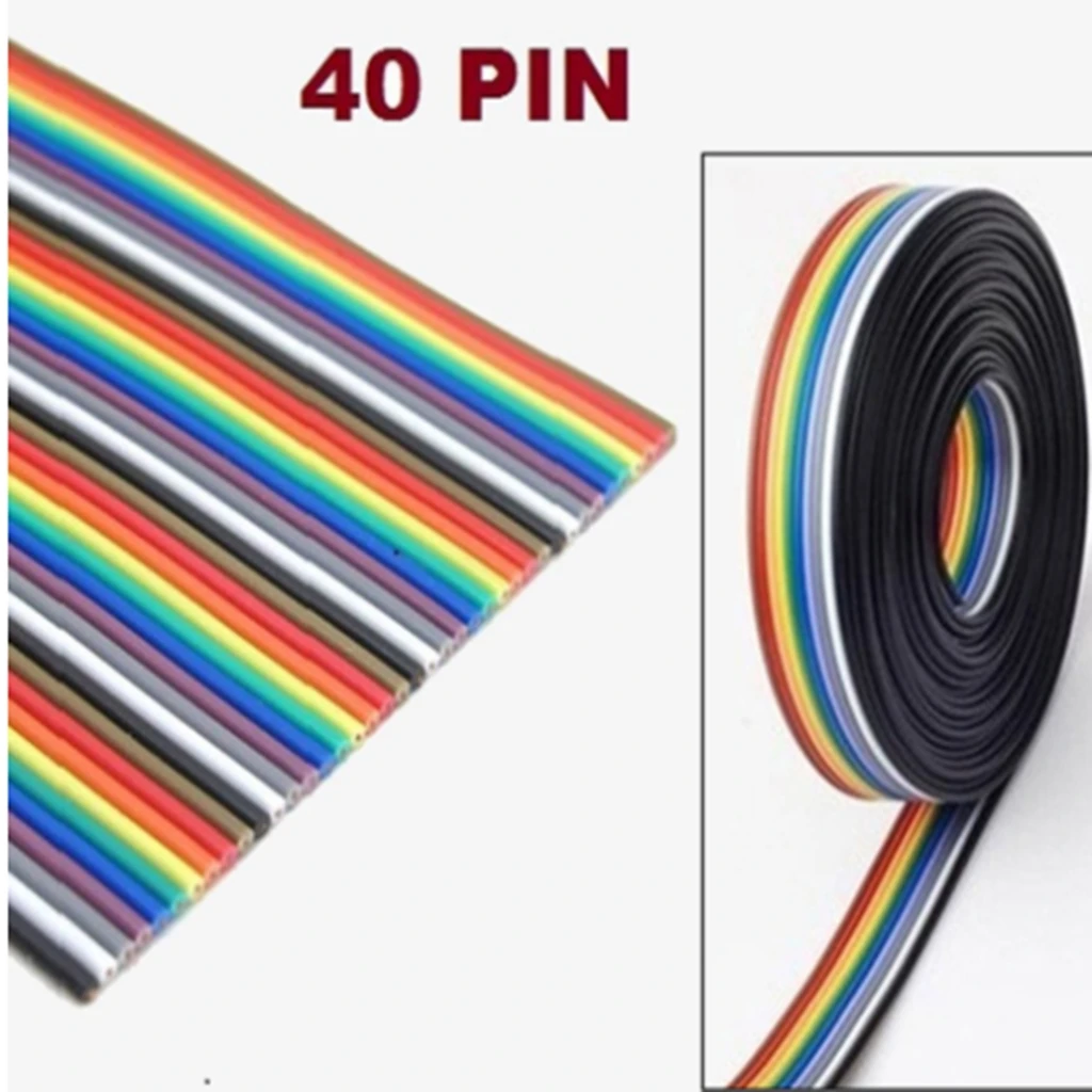 Cable Ribbon Wire Cable FC 40Pin IDC Connector Multicolor 1M