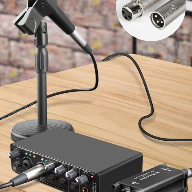 Dynamic Microphone Preamp For Dynamic And Condenser Microphones Booster, Mic Preamplifier Booste, 8V Power XLR Output Mic Preamplifier For Stage Podcasts Live Broadcast