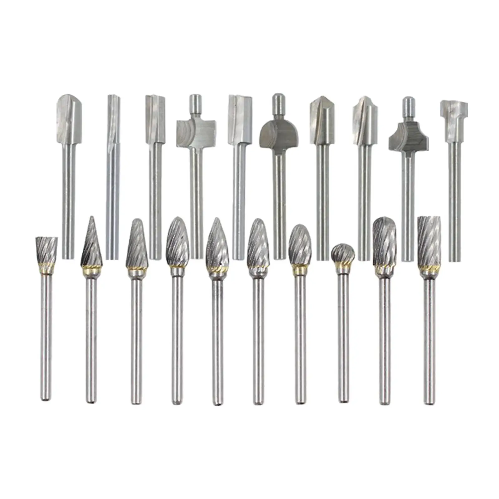 20Pcs Rotary Drill Set, Rotary Burr Set for Woodworking Polishing Engraving