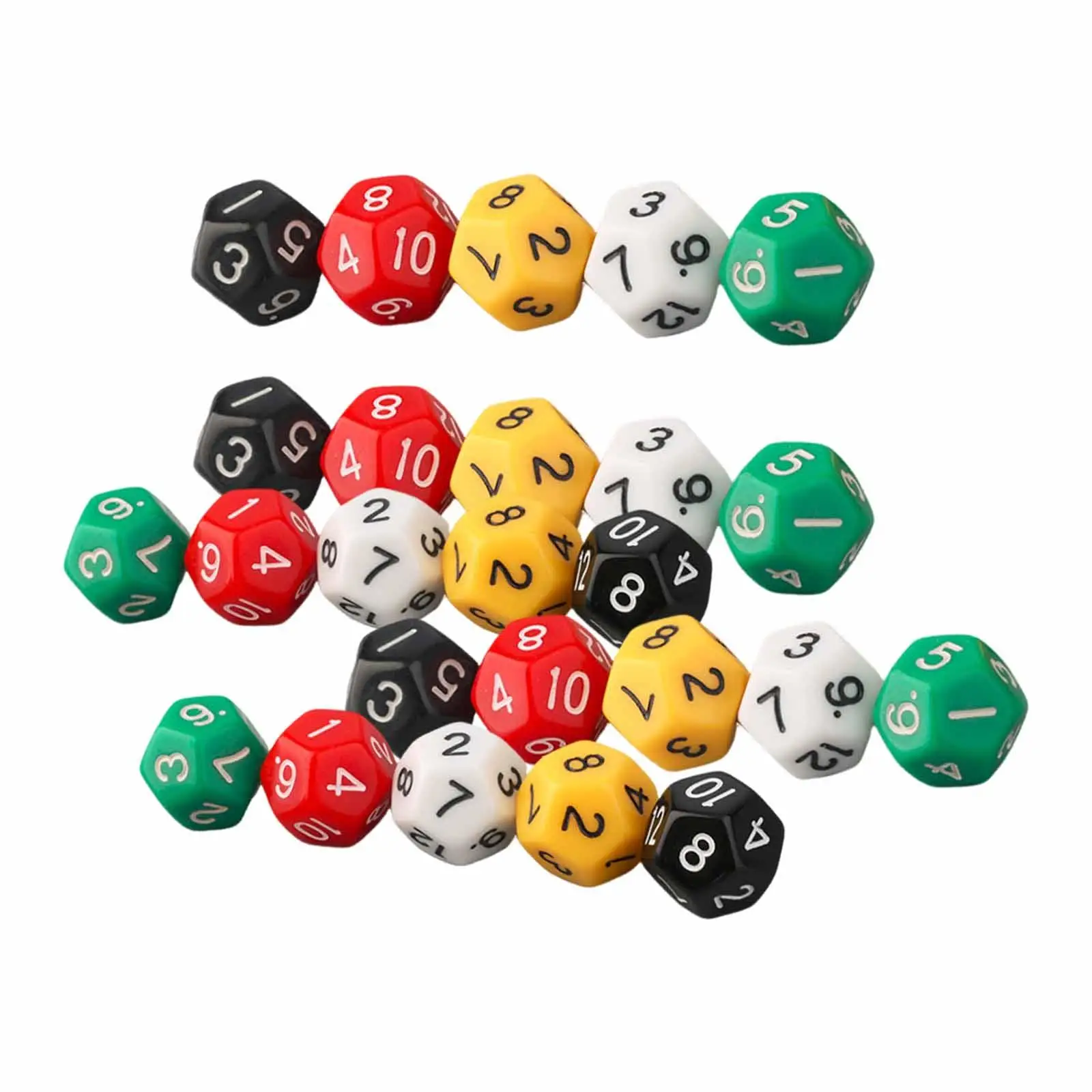 25Pcs Polyhedral Dice Gift Handmade Vintage Style Parties Toy Crafts Table Gaming Dice D12 Multisided Dice for Role Playing Game