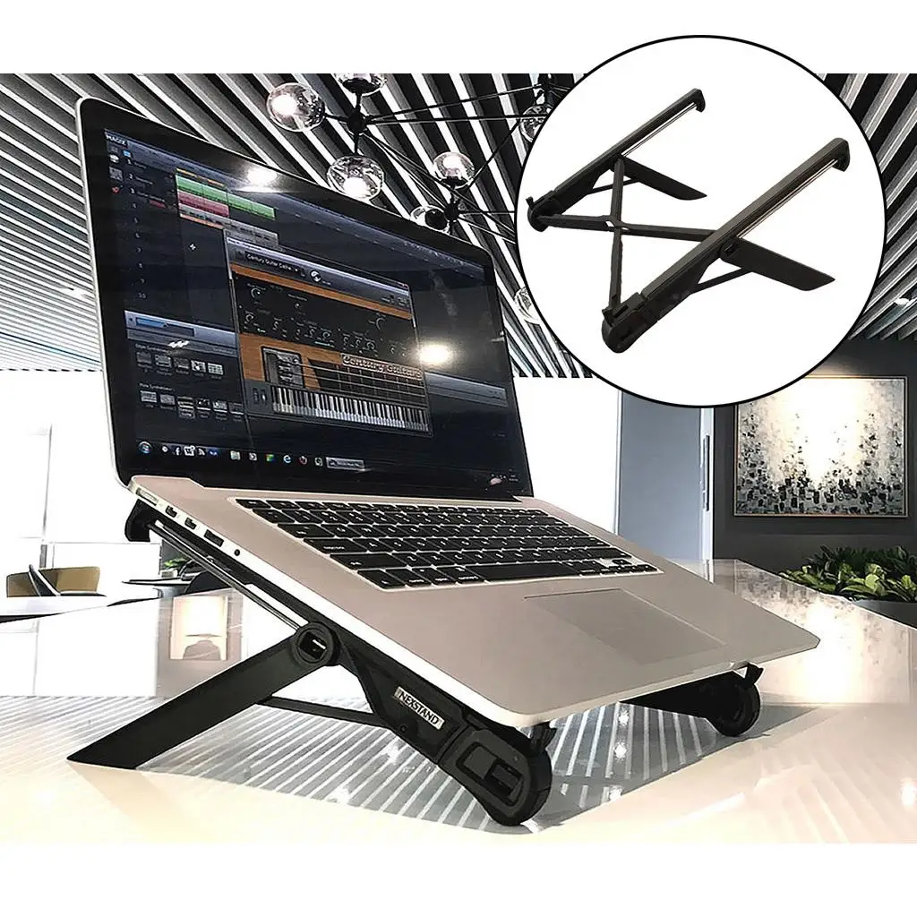 Portable Adjustable Computer Laptop Desk Stand Foldable Tray Holder Ventilated