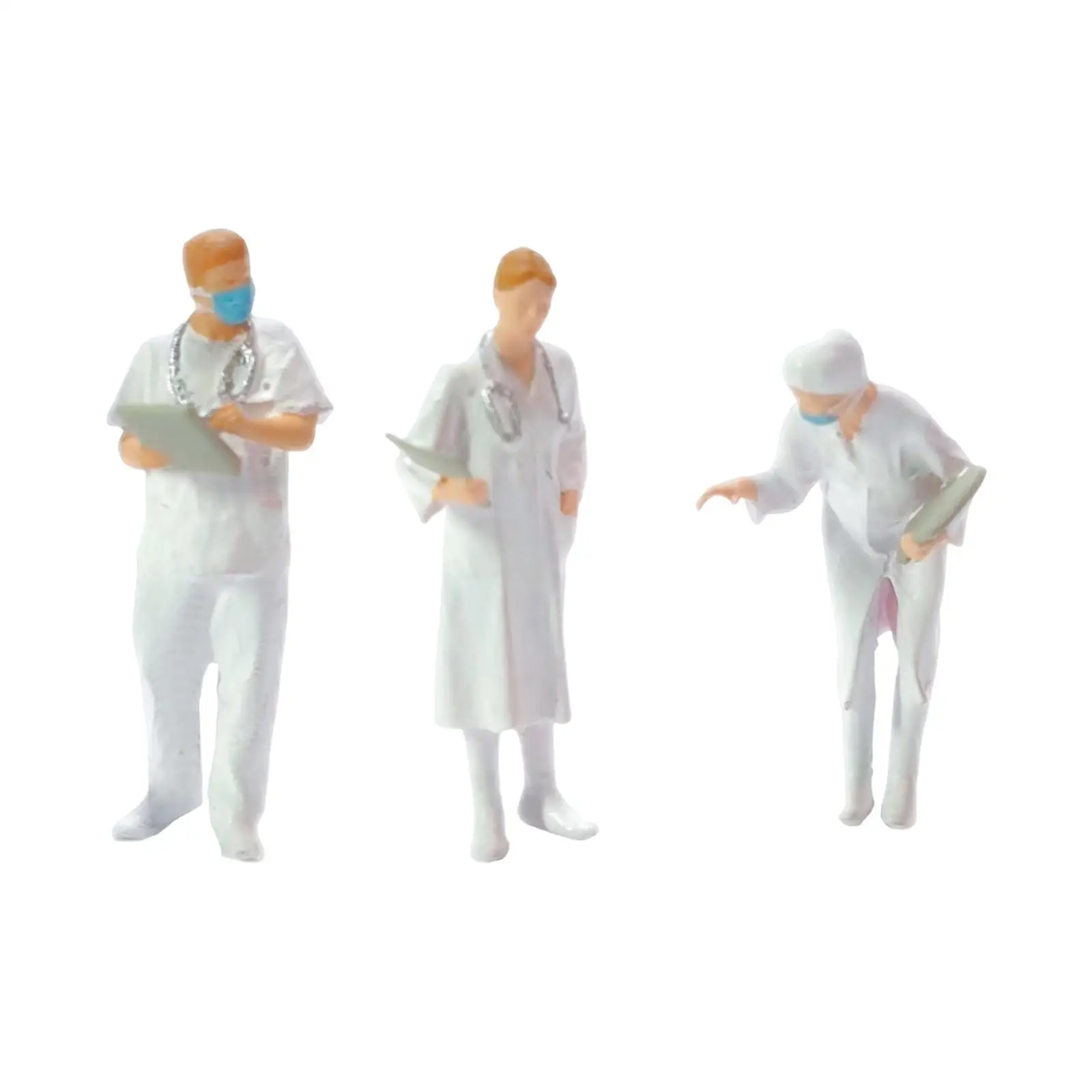 3Pcs 1:87 People Figurines Set People Models for Miniature Scenes Collection