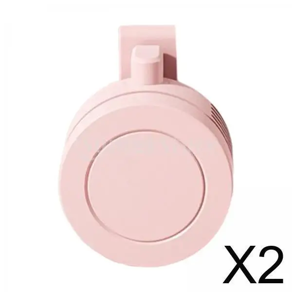 2x Portable Fan Working Outdoor USB Personal Fan 60 Pink