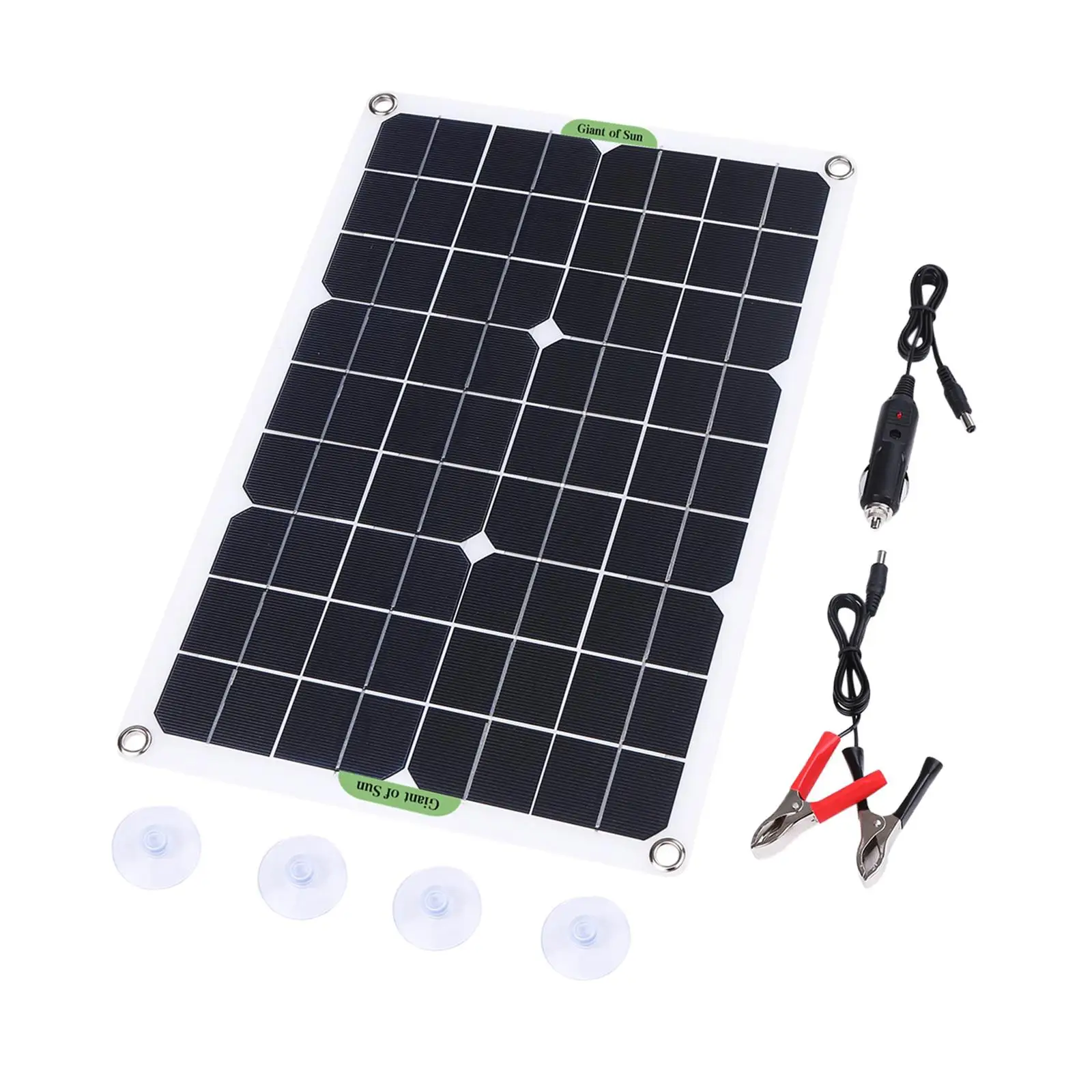 20W Solar Panel Kit Monocrystalline Silicon Connector Cable Solar Power Caravan Solar Generator for Boat Automotive Camping Roof