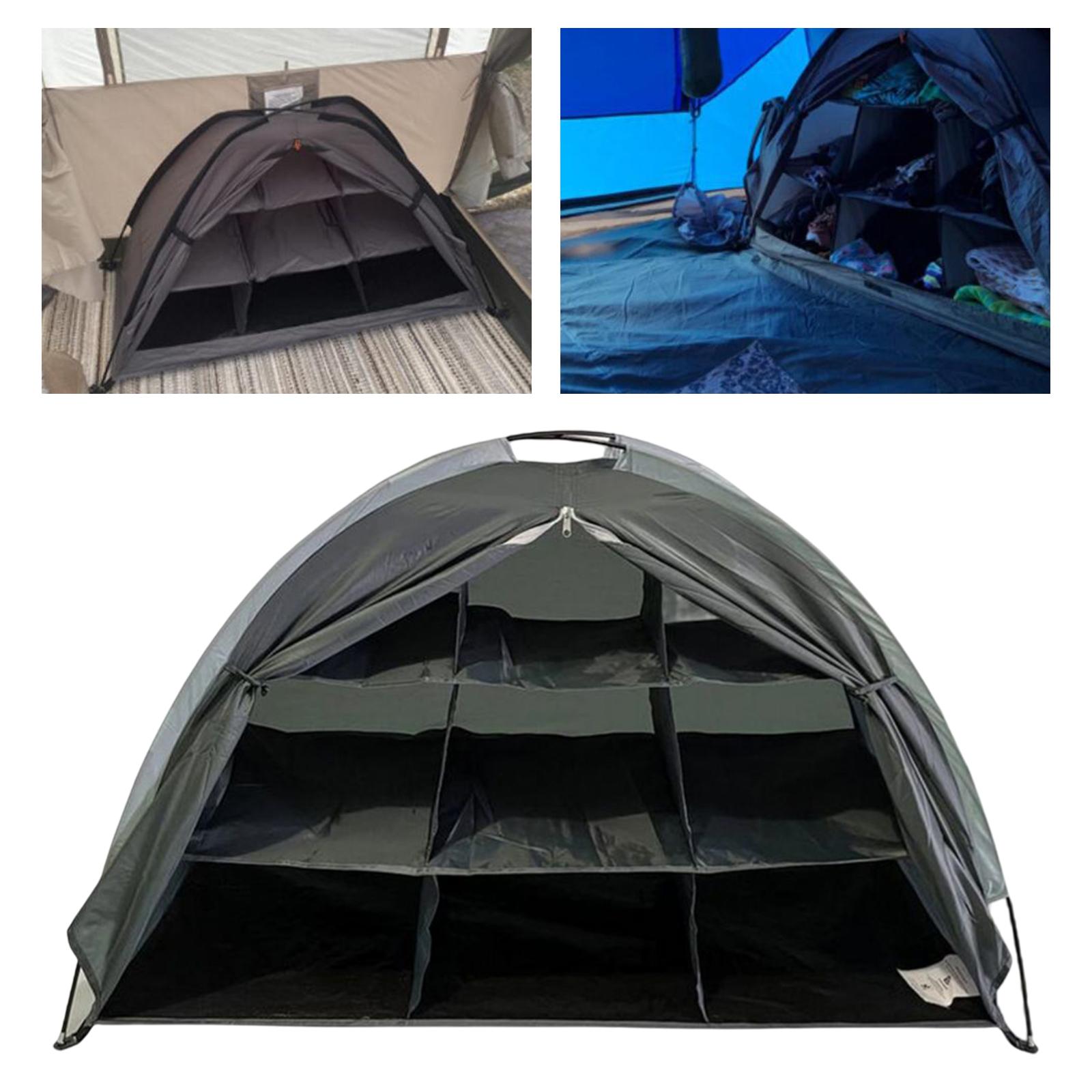 sapatos de acampamento organizador armazenamento prateleira dobrável rv tenda roupas organizador para viagem ao ar livre mochila caminhadas acessórios