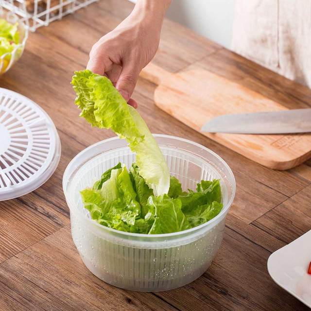 Joined Large Salad Spinner with Drain, Bowl, and Colander - Quick and Easy  Multi-Use Lettuce Spinner, Vegetable Dryer, Fruit Washer, Pasta and Fries