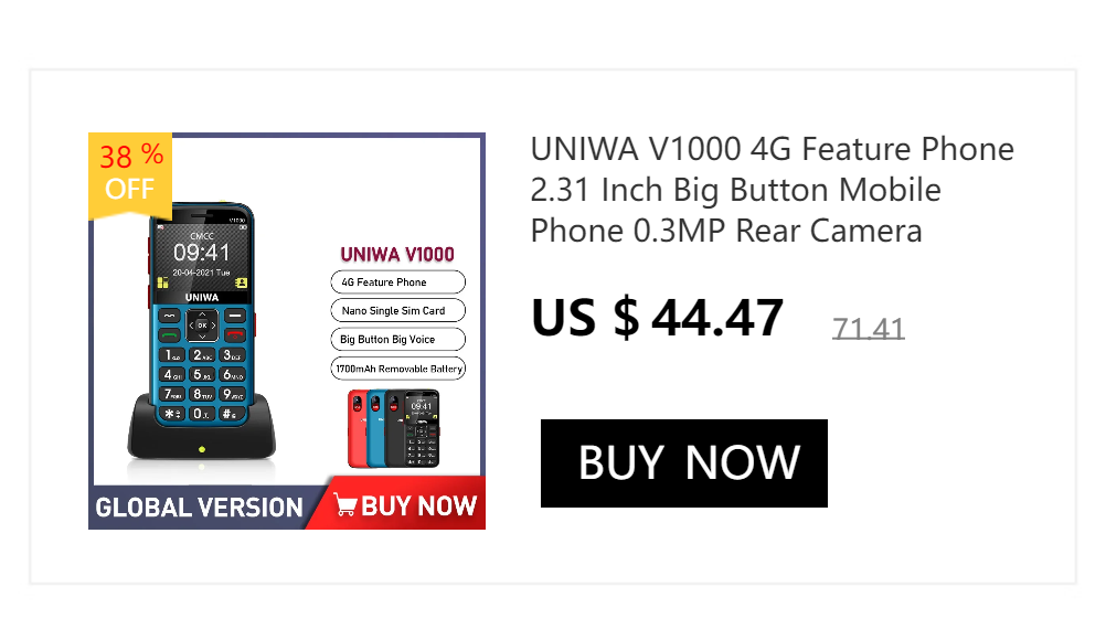 Low Price UNIWA E1802 GSM Feature Phone 1.77" Senior Elder Cellphone Push-button Dual SIM 1800mAh Wireless FM Telephone Portable