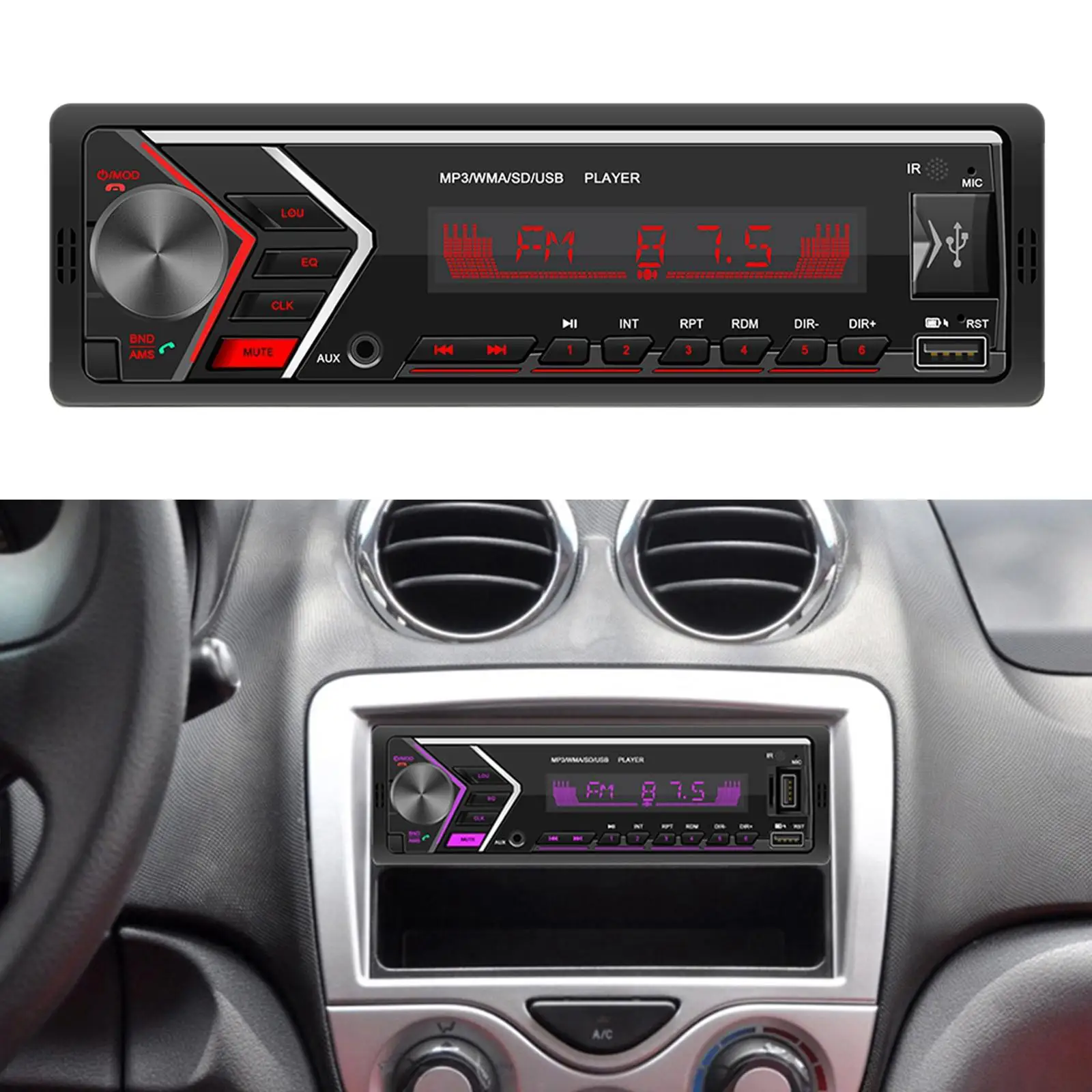 12V Audio Systems TDA7389 Chip MP3 Player Auxiliary Input FM Radio Receiver with Subwoofer Interface