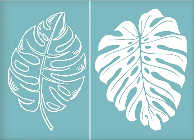 Reusable 3Pack Leaf Wall Stencil for Painting on Wall,Floor