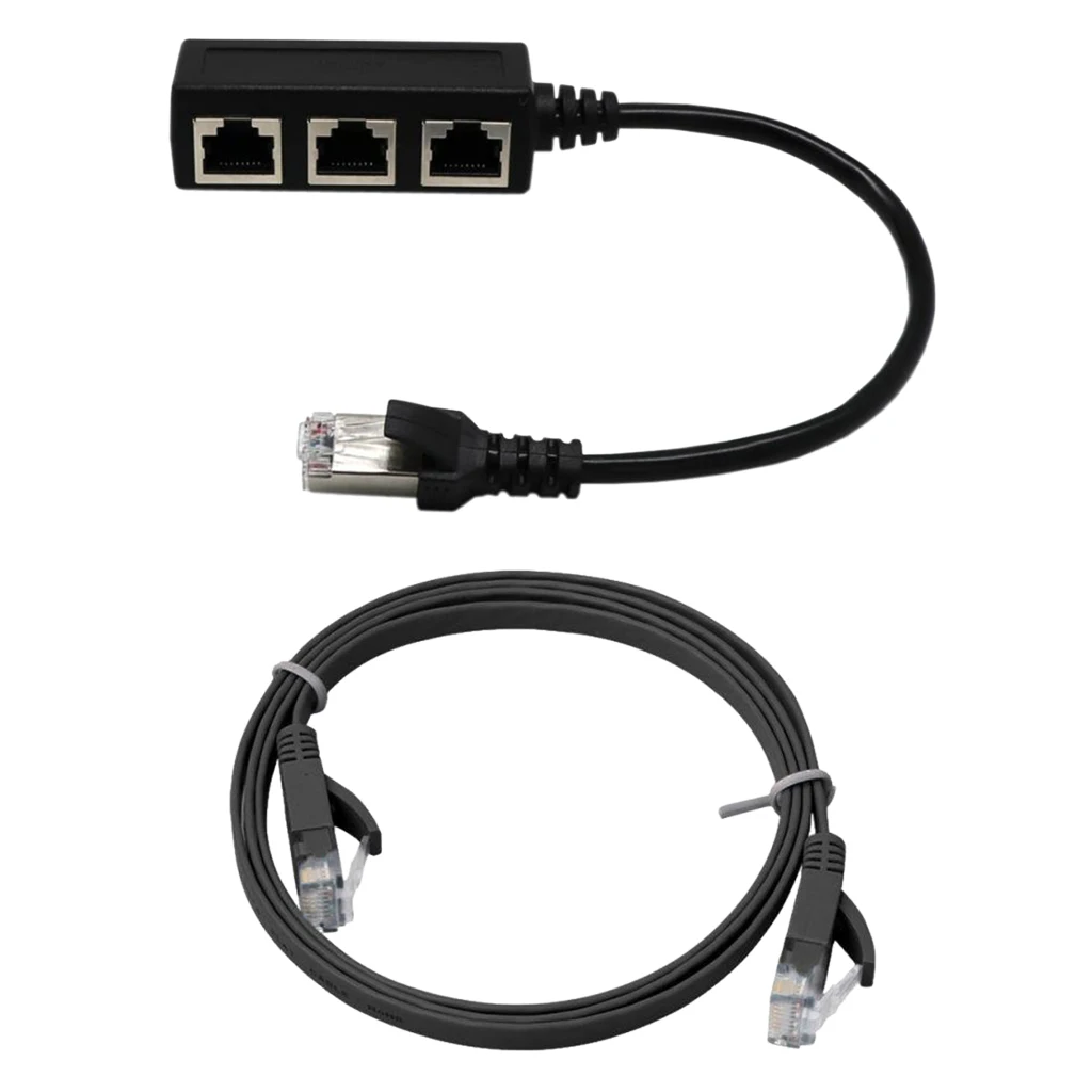  Male To 3 Female Port Network Extender Cable Splitter& Cable