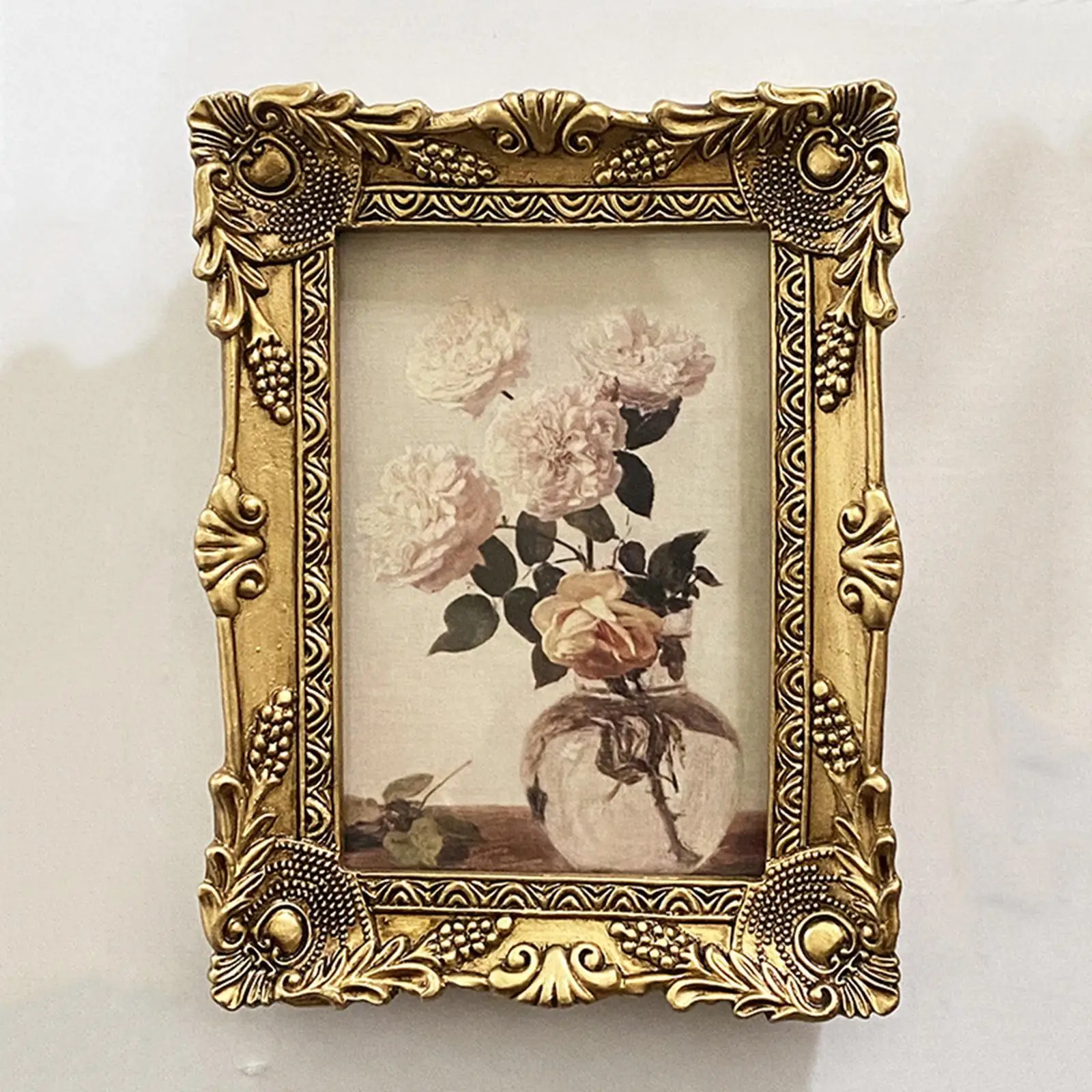 Baroque Photo Frame Retro Style Hanging Artwork Ornate Picture Frame Ornament for Office Wedding Gallery Hallway Home Decor