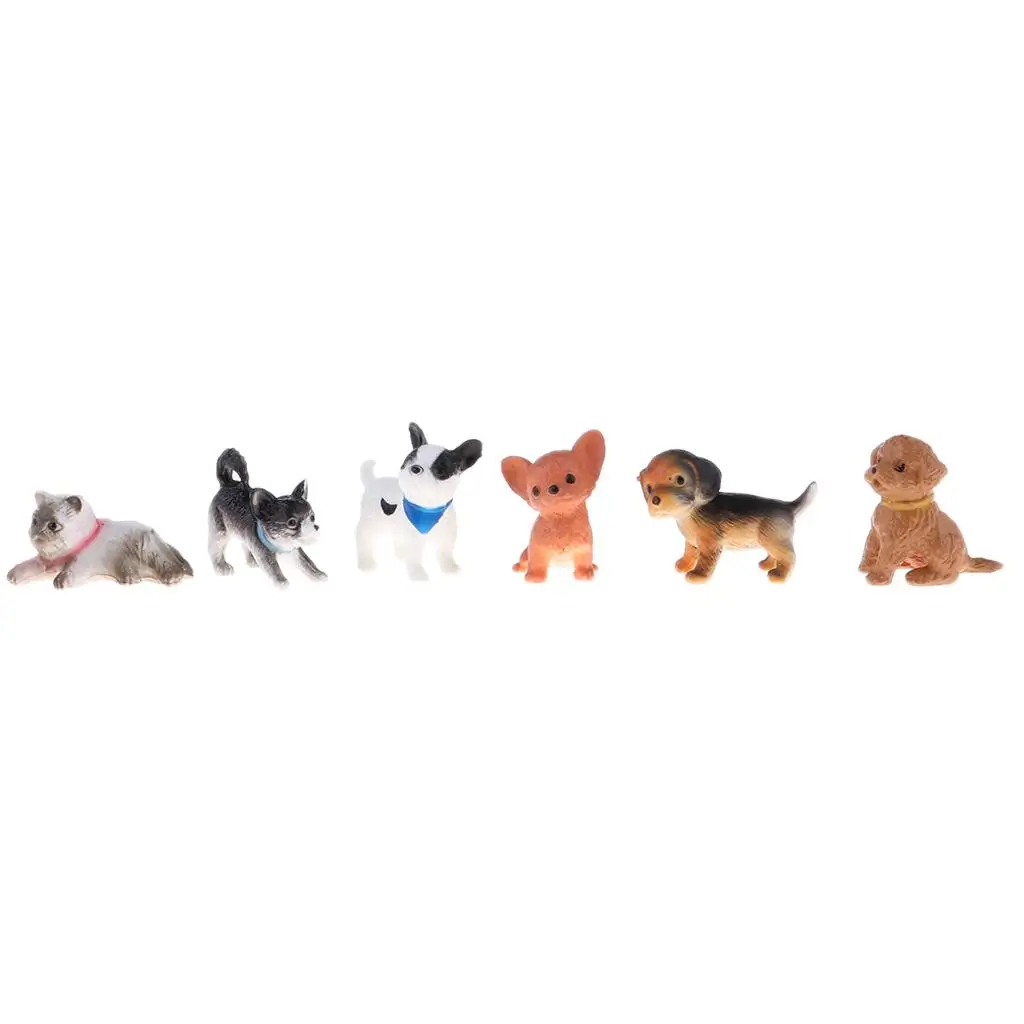6 Pcs Solid  Animal Figures Toys for Kids, Children Simulation Ornaments Model  Decoration