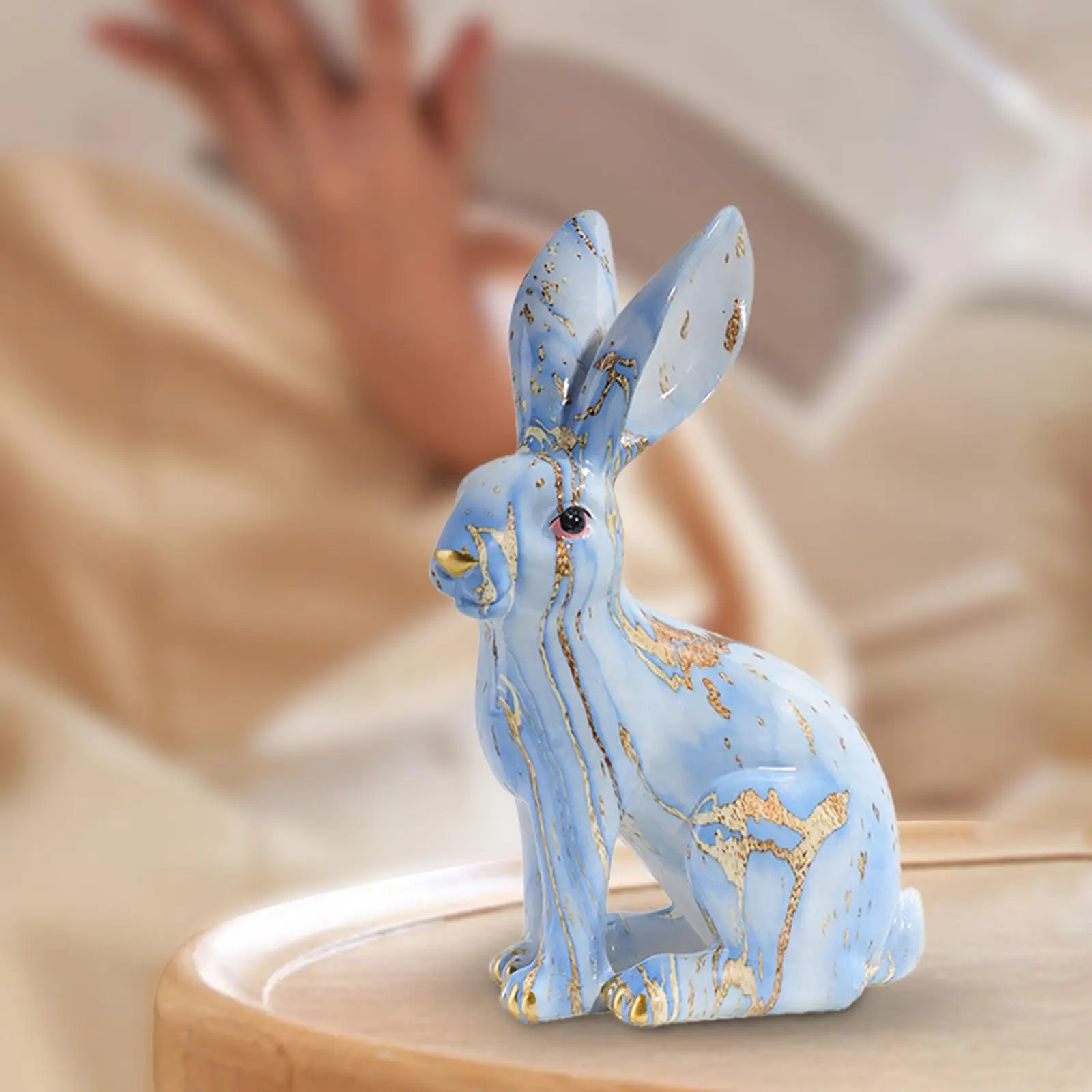 Rabbit Statue Resin Animal Figurine Modern Art for Decoration Gift Crafts