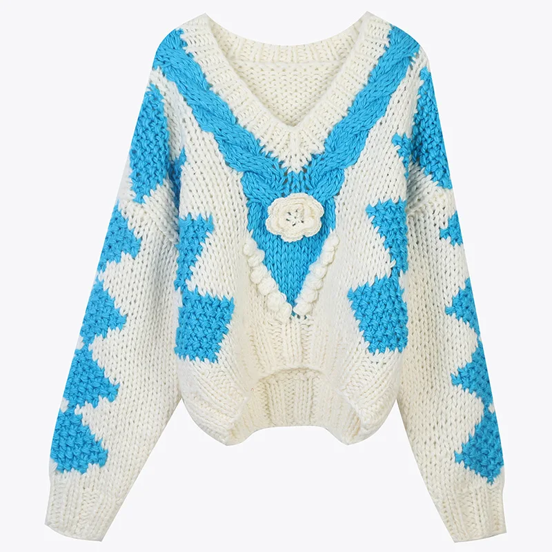 long cardigan Women Fashion Knit Sweater Top Long Sleeves V-Neck Soft Knitwear Casual Knitted Sweaters Pullover Woman Lazy Wind Loose Tops ladies sweater