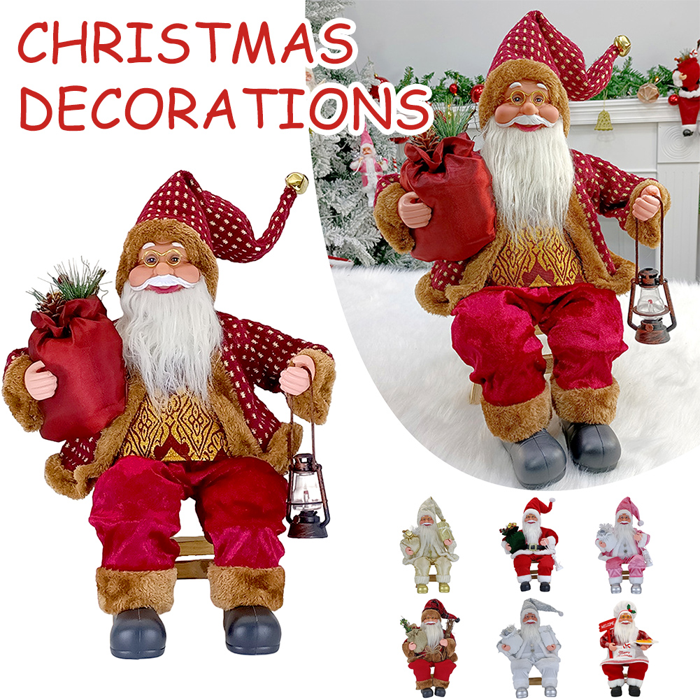 50cm sitzende Weihnachts mann dekoration modische lebendige Weihnachts handwerke für Büro – Detail 2