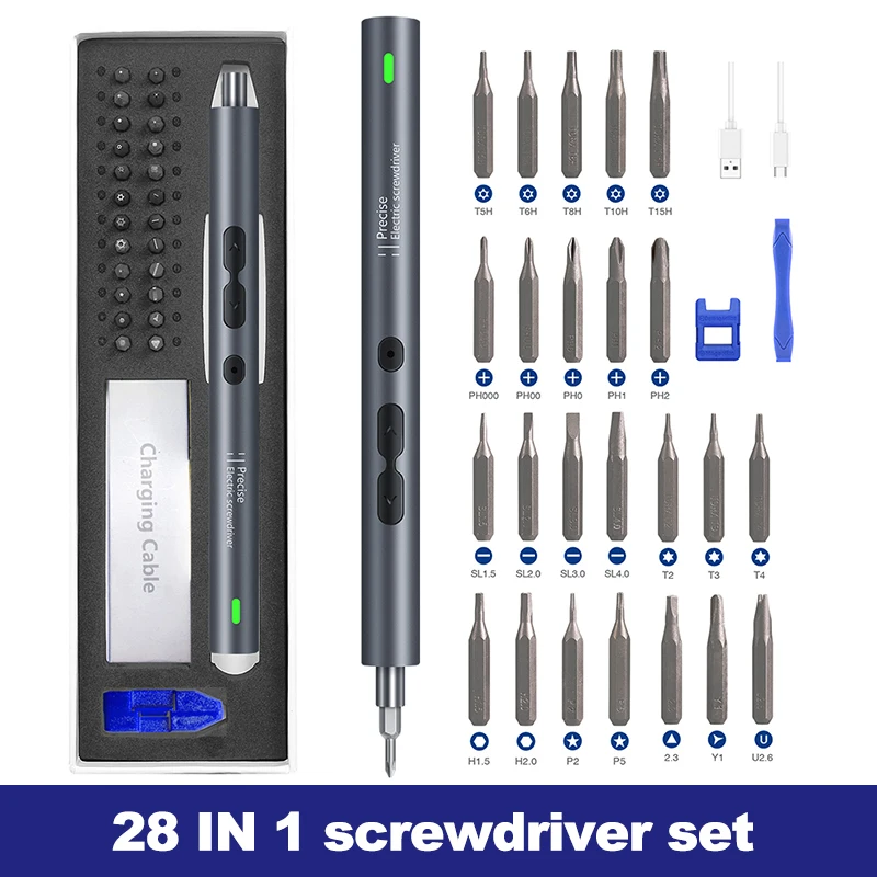 Pen - Electric Screwdriver 62/28/120pcs IN 1 Screwdriver Set Large Capacity Power Screwdriver Multi-accessory Precision Power Tools