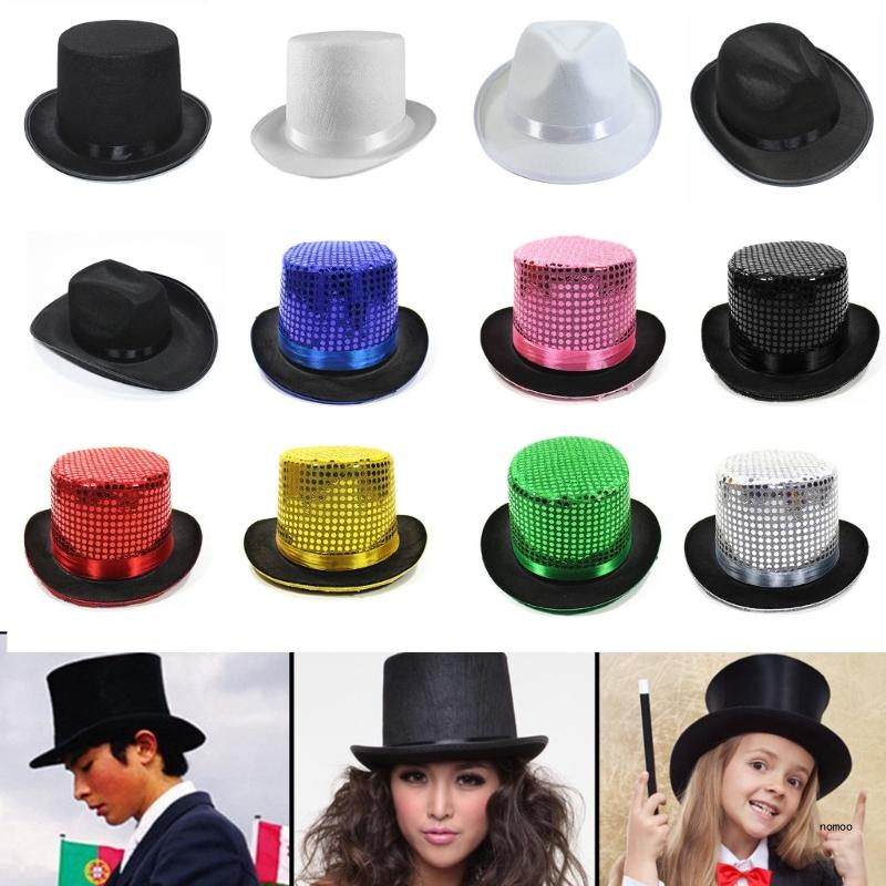 Pork Pie Pailletten-Zylinder, Jazz-Fedora-Hut, Zauberer-Zylinder, Bowler-Zylinder, Zirkusdirektor-Hut – Detail 4