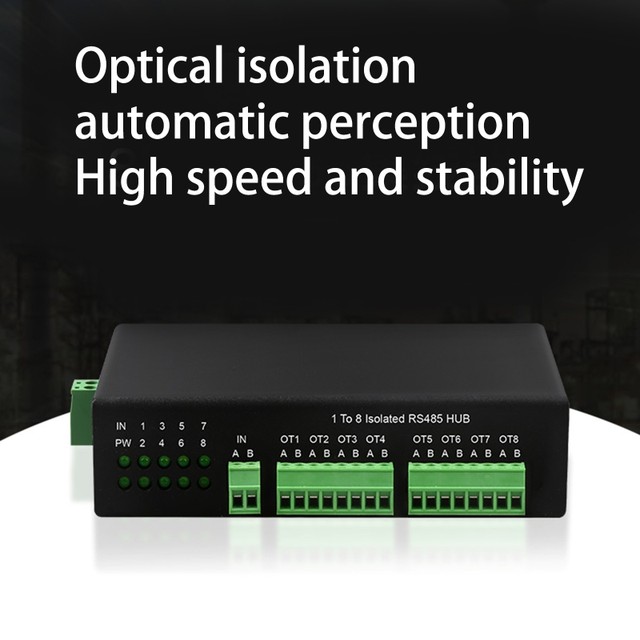 RS485 Hub 8-Channel RS485 Splitter 8-Port 485 Sharer