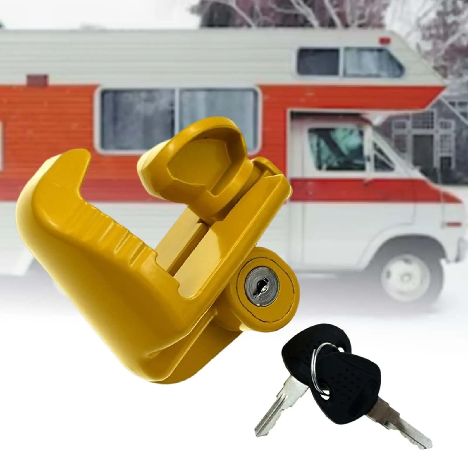 Coupler Lock Universal Accessory Parts Professional Adjustable Anti Lock Heavy Duty lock Yellow Security Metal