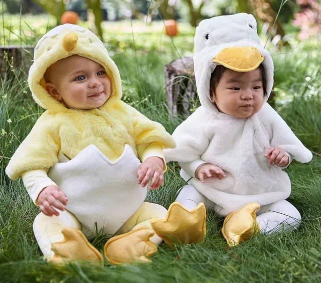 Disfraz de pollo para bebé, niño y niña, Pelele de felpa de manga