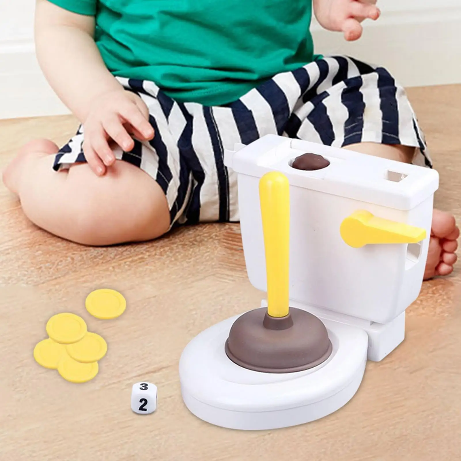Novelty Pooping Toilet Game April Fool`S Day Toys Prank Joke Toy Tricky Toys Toilet Poop Launcher Playset for Family Children