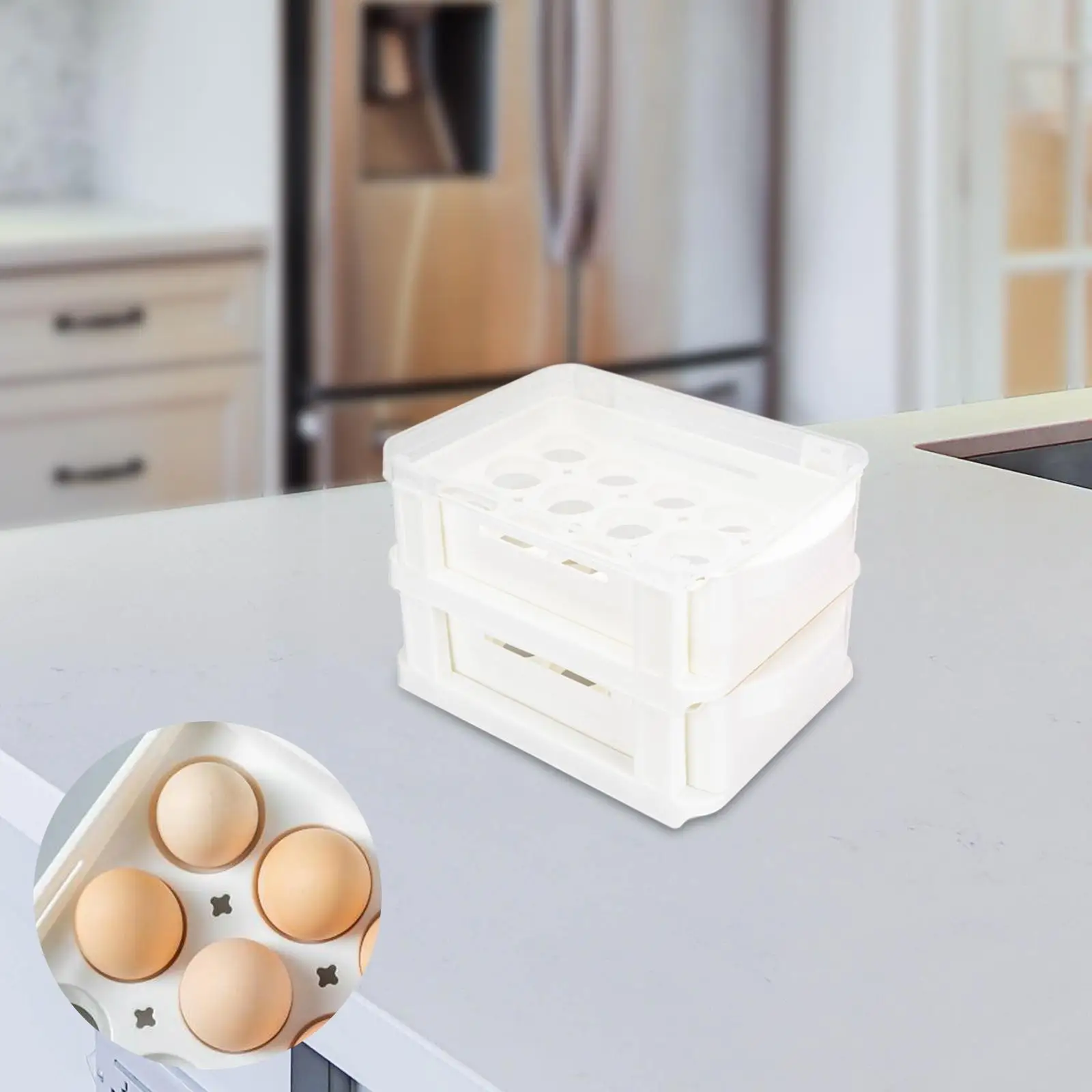 Egg Holder for Refrigerator Reusable Transparent Durable Egg  Storage Box for Countertop Pantry Cabinet Fridge Refrigerator
