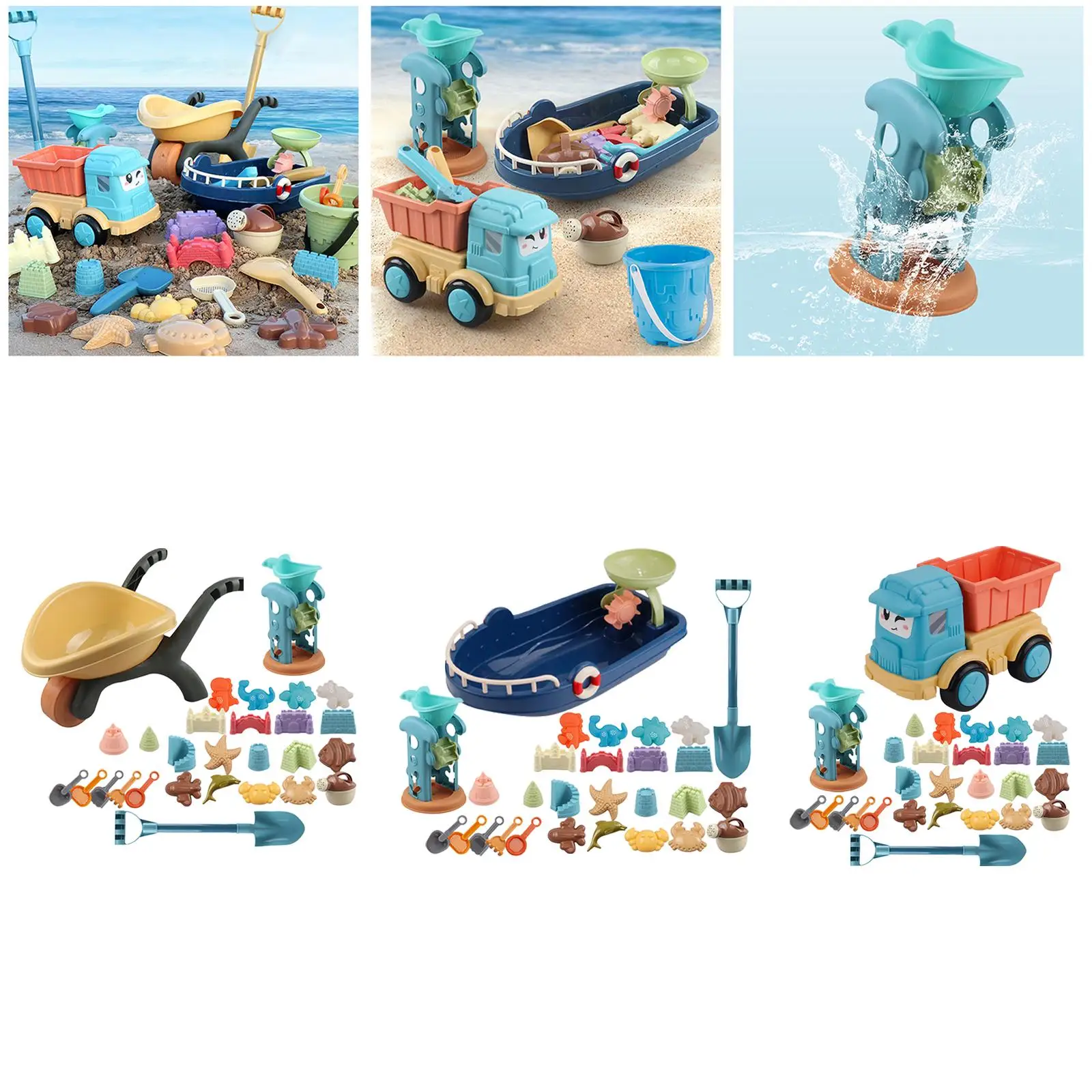 28Pcs Sand Beach Toys Kids Playset Play Fun for Beach Activity Ages 3-5