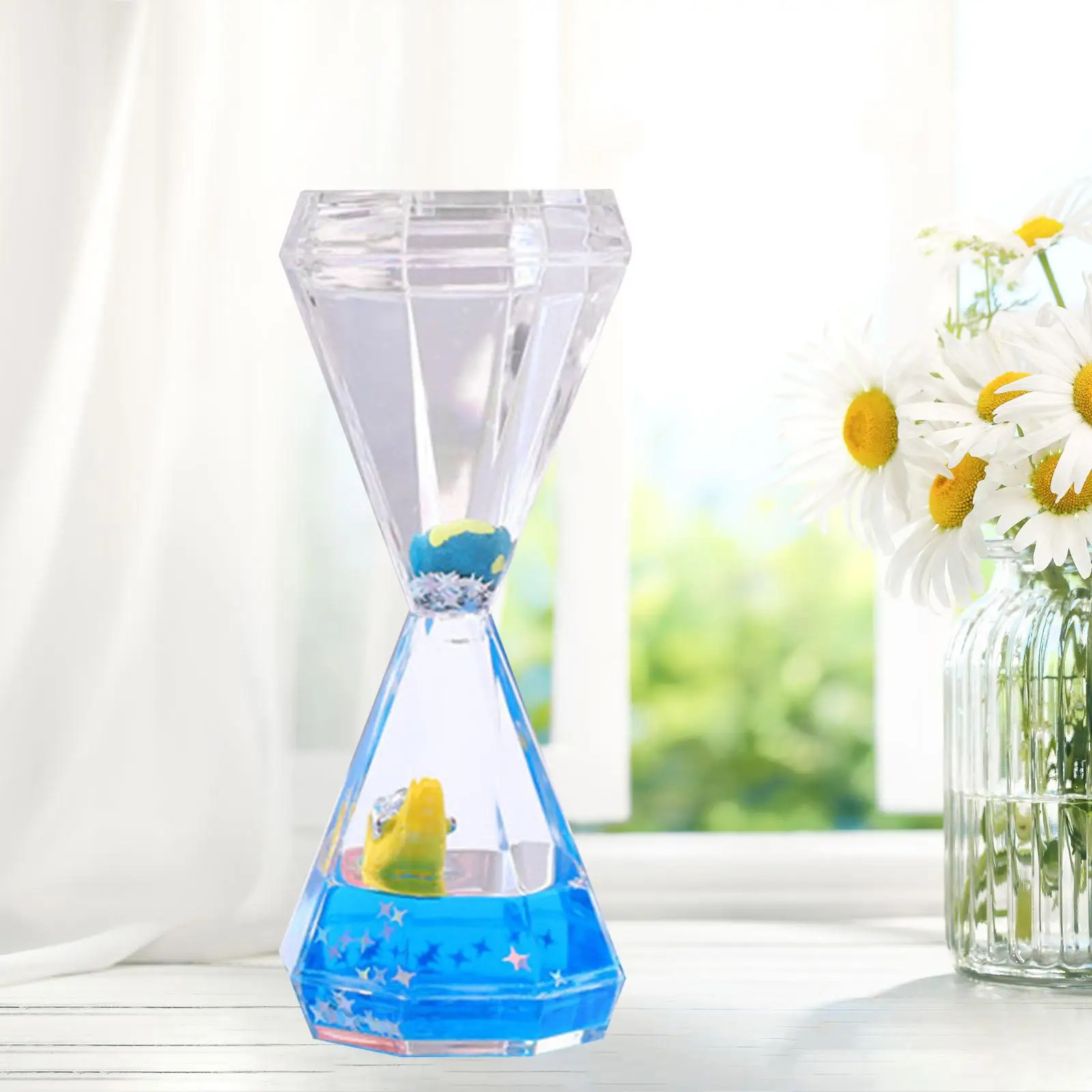 Liquid Motion Bubbler Sensory Toy Decor Liquid Timer Hourglass Liquid Bubbler for Boys Children Adults Girls Toddlers