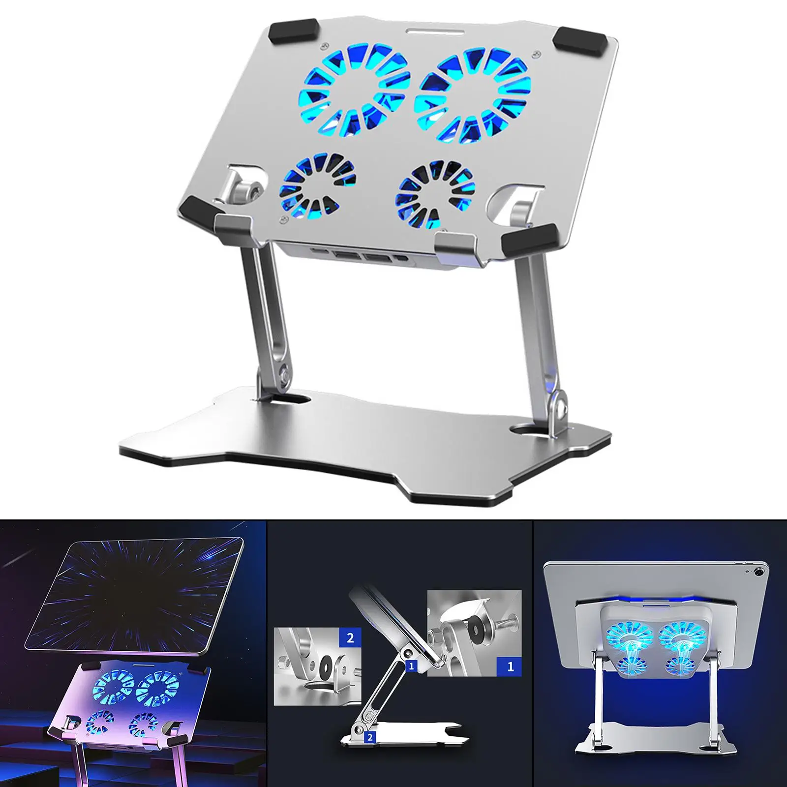 Adjustable Laptop Stand with Cooling Fan for Laptops up to 17.3