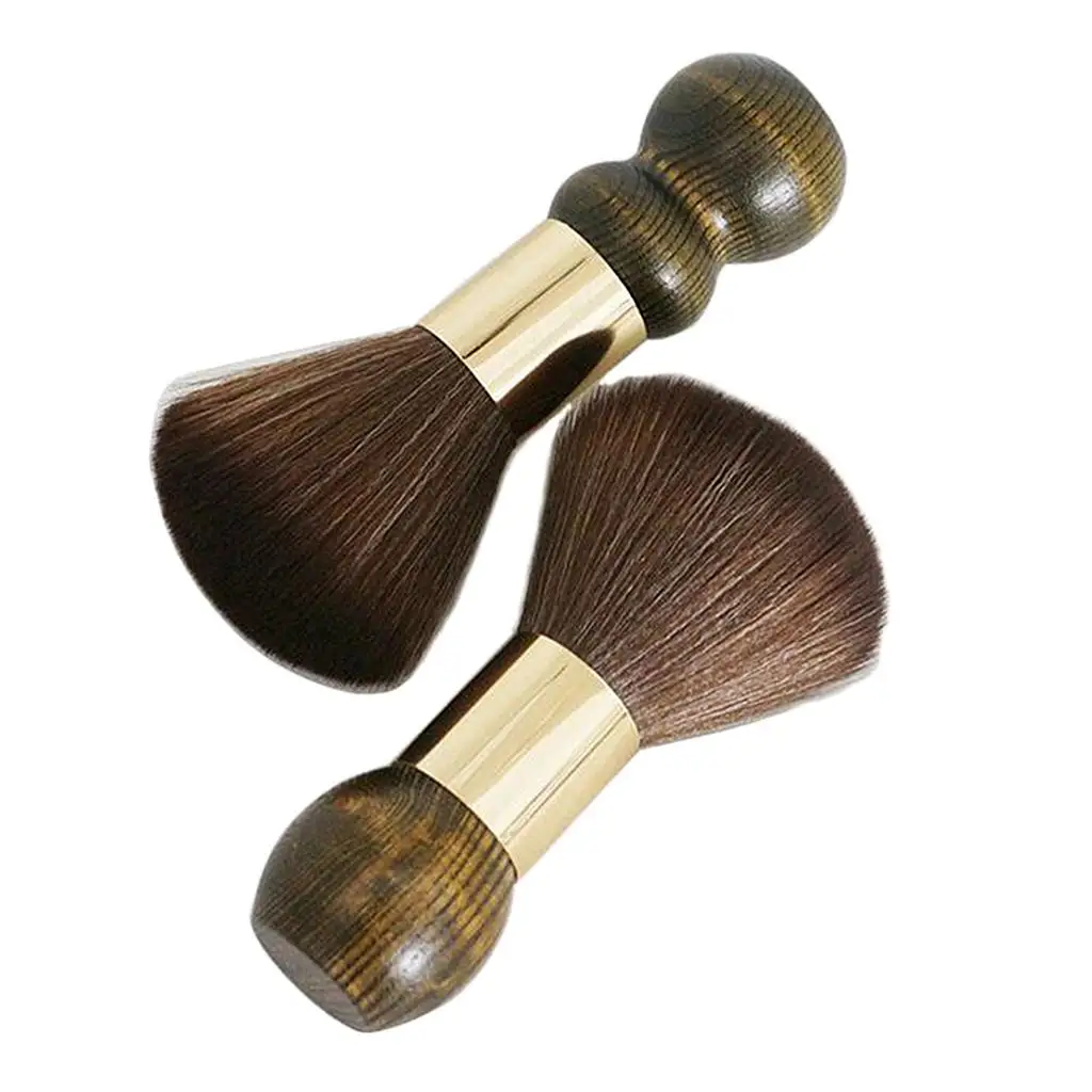 Professional Soft Natural Wooden Hairbrush for Barber Remove Hair Clippings