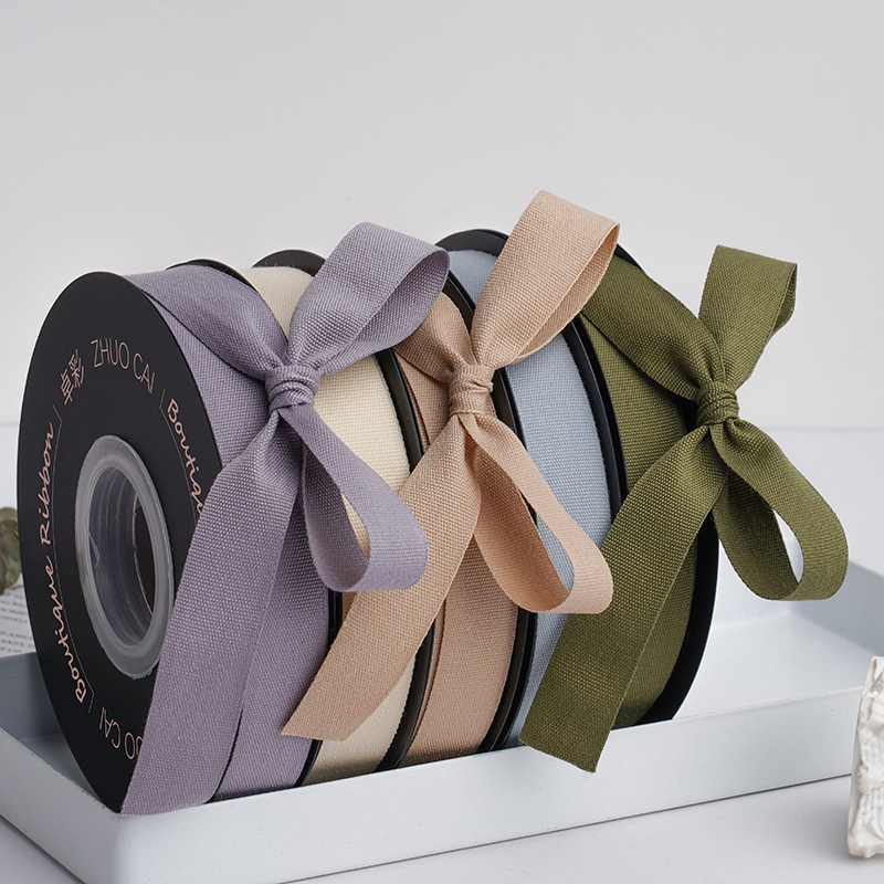 Description Picture 2 of item20yards/roll wide 15mm Plain Weave cotton Webbing Gift box Bouquet packaging ribbon DIY manual clothing backpack accessories