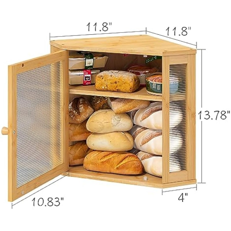 Title 6, viewcare Bread Box for Kitchen Counter, Corner ...