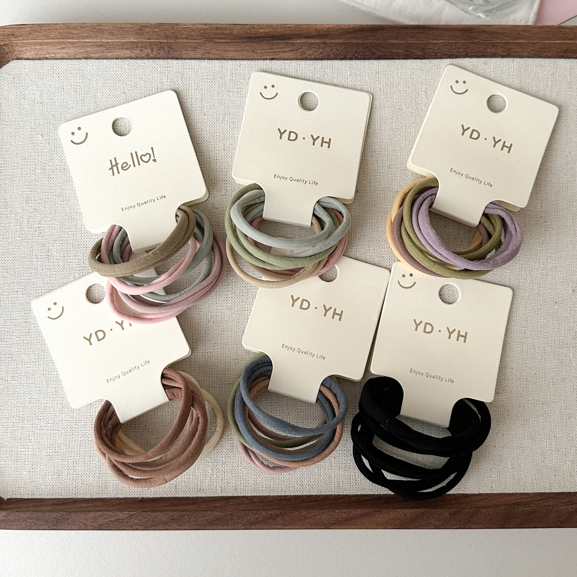 8 stücke Weiche Dünne Nylon Elastische Haarbänder Frauen Einfarbig Haar Krawatten Grundlegende Pferdeschwanz Kopf Bands Nahtlose Bequeme Haar Seil mix Farbe – Detail 3