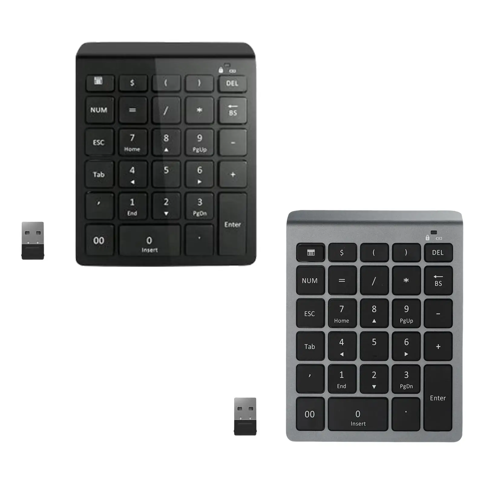Wireless Numeric Keypad 2.4G 28 Key Number Pad Battery Powered for Computer