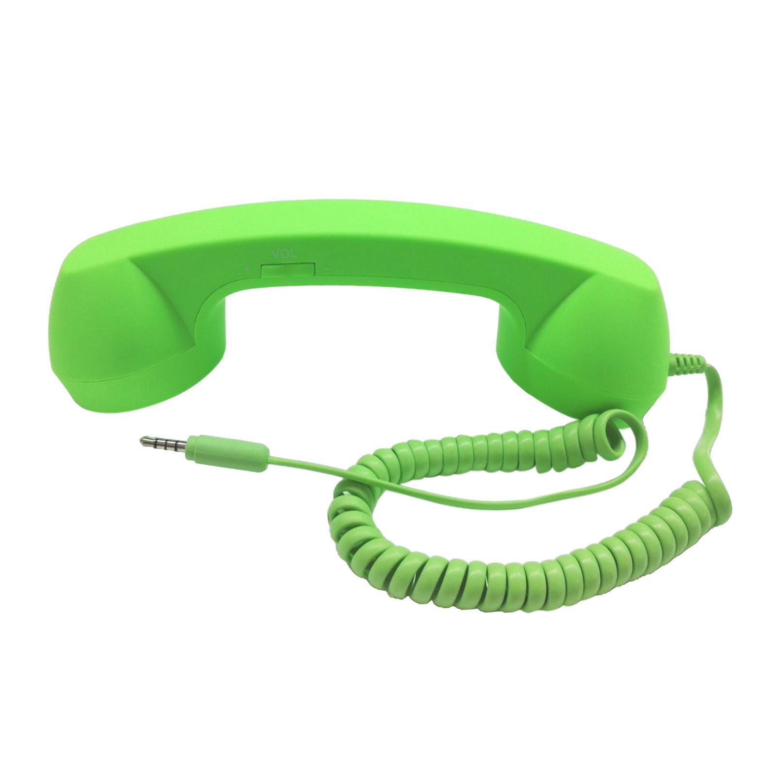 Retro Telephone Handset 3.5mm Stylish Comfort Classic Radiation Proof Handset Receiver Mic Speaker for iPhone iPad Smartphone