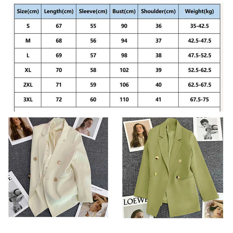 Title 1, Blazer Woman Clothing Tratza Office Wear Fashio...