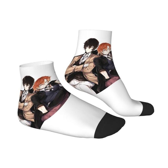 Funny Dazai Osamu Collage Manga Black And White Sports Socks Plaid Anime  Polyester Crew Socks for Women Men Sweat Absorbing - AliExpress